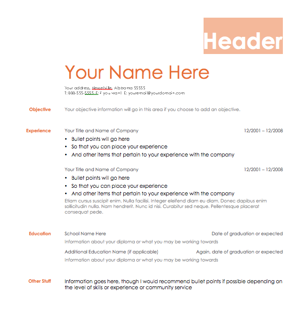 resume template 1 resume template 3 resume template 5 resume template ...