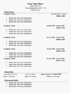 simple resume template. simple resume samples. simple