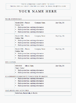 curriculum vitae format samples. Resume Template #9